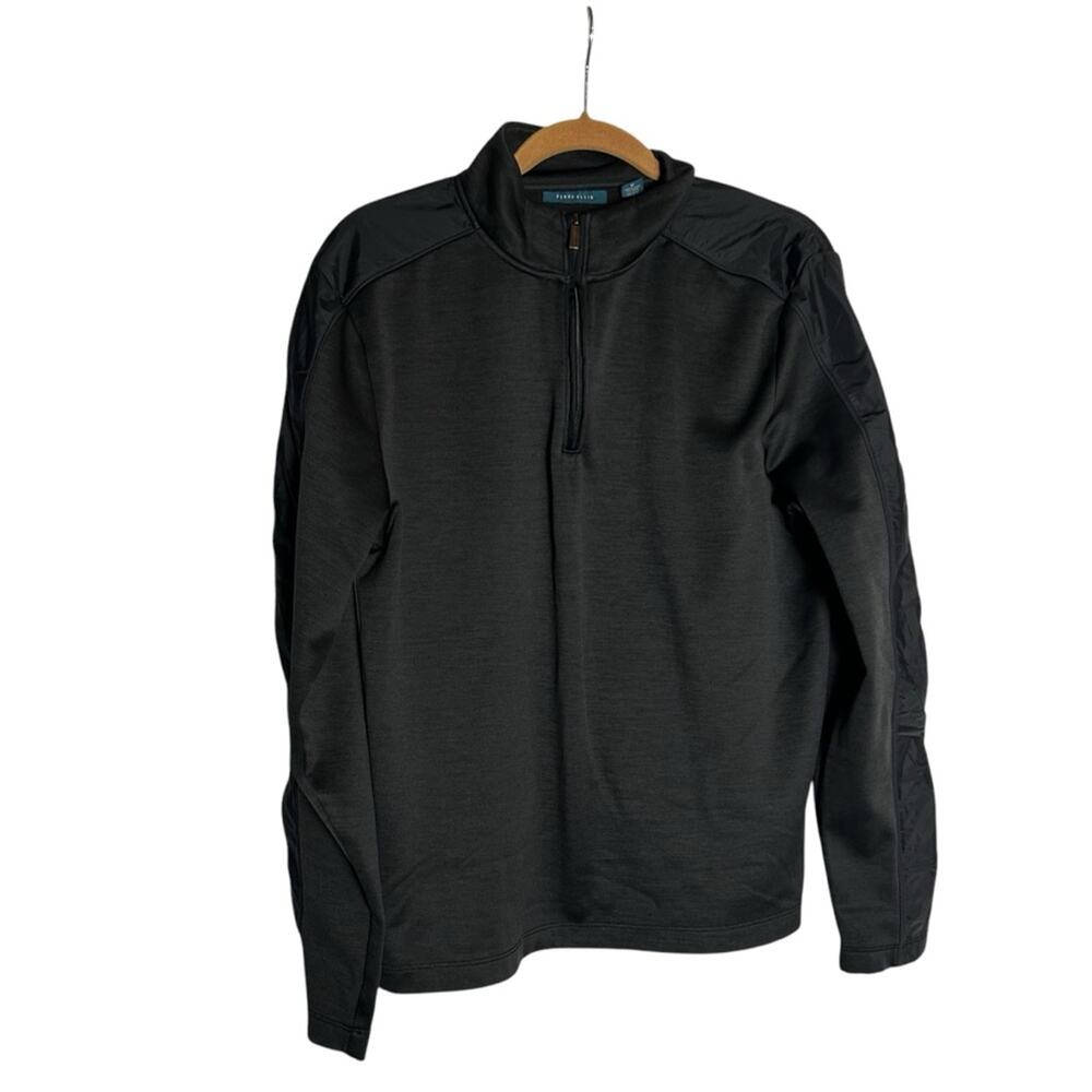Perry Ellis Black Quarter Zip Long Sleeve Shirt Size Medium